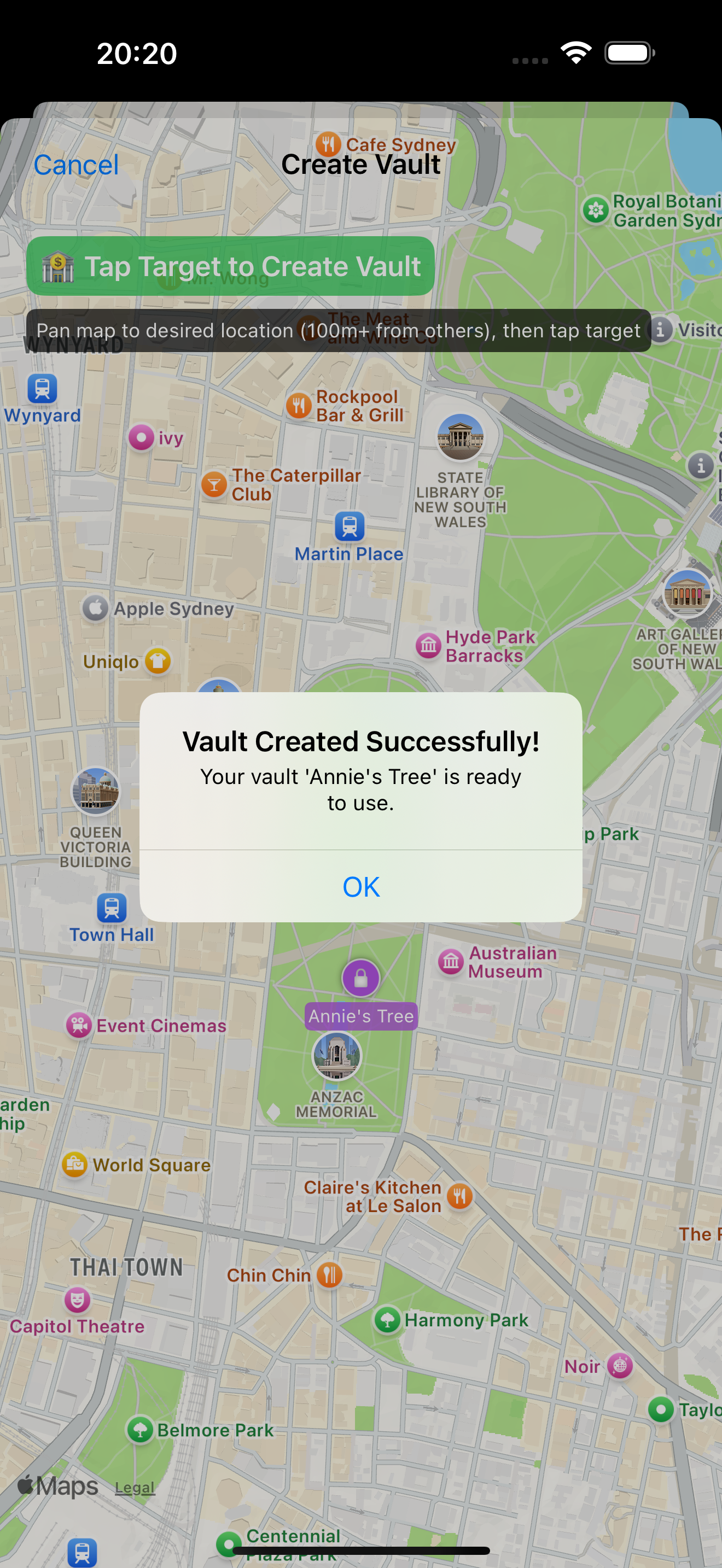 Creating a location vault